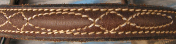 Crosby Fancy Stitched Round Raised Snaffle Bridle Adjustable Dropped Noseband English Bridle Laced Reins Dark Brown Horse