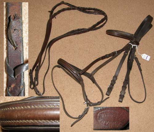 Set Testiera E Redini In Pelle Per Cavallo Snaffle Misure Shetland, Pony, Cob, Full - Foto 2
