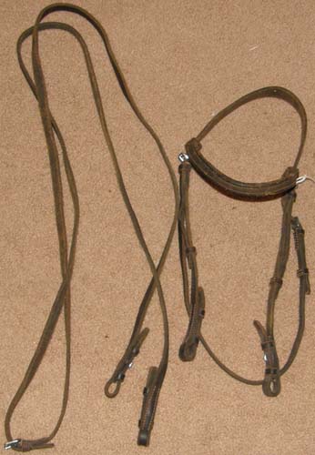 Flat English Bridle English Snaffle Bridle 1/2” Plain Flat Reins Horse Dark Brown