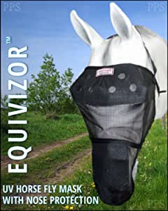 Equivizor Fly Mask No Ears Long Nose Cob Black