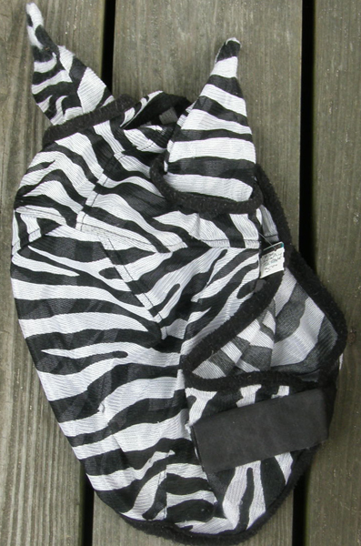Zebra Print Fly Mask With Ears Horse