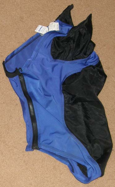 Heavy Duty Comfort Plus Lycra Fly Mask with Zipper Lycra Fly Mask With Ears Zippered Fly Mask Blue/Black M Horse