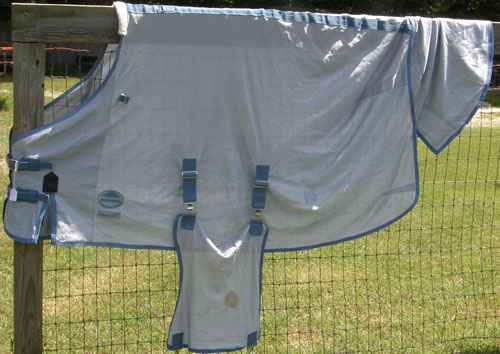 72” OF WeatherBeeta Airflow Mesh Rug Fly Sheet with Belly Band Detach-A-Neck Horse Fly Sheet with Shoulder Gussets Blue
