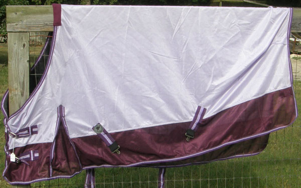 66" - 70" OF Centaur Horsecare Super Fly Sheet Lightweight Turnout Sheet Cob Lavender/Plum