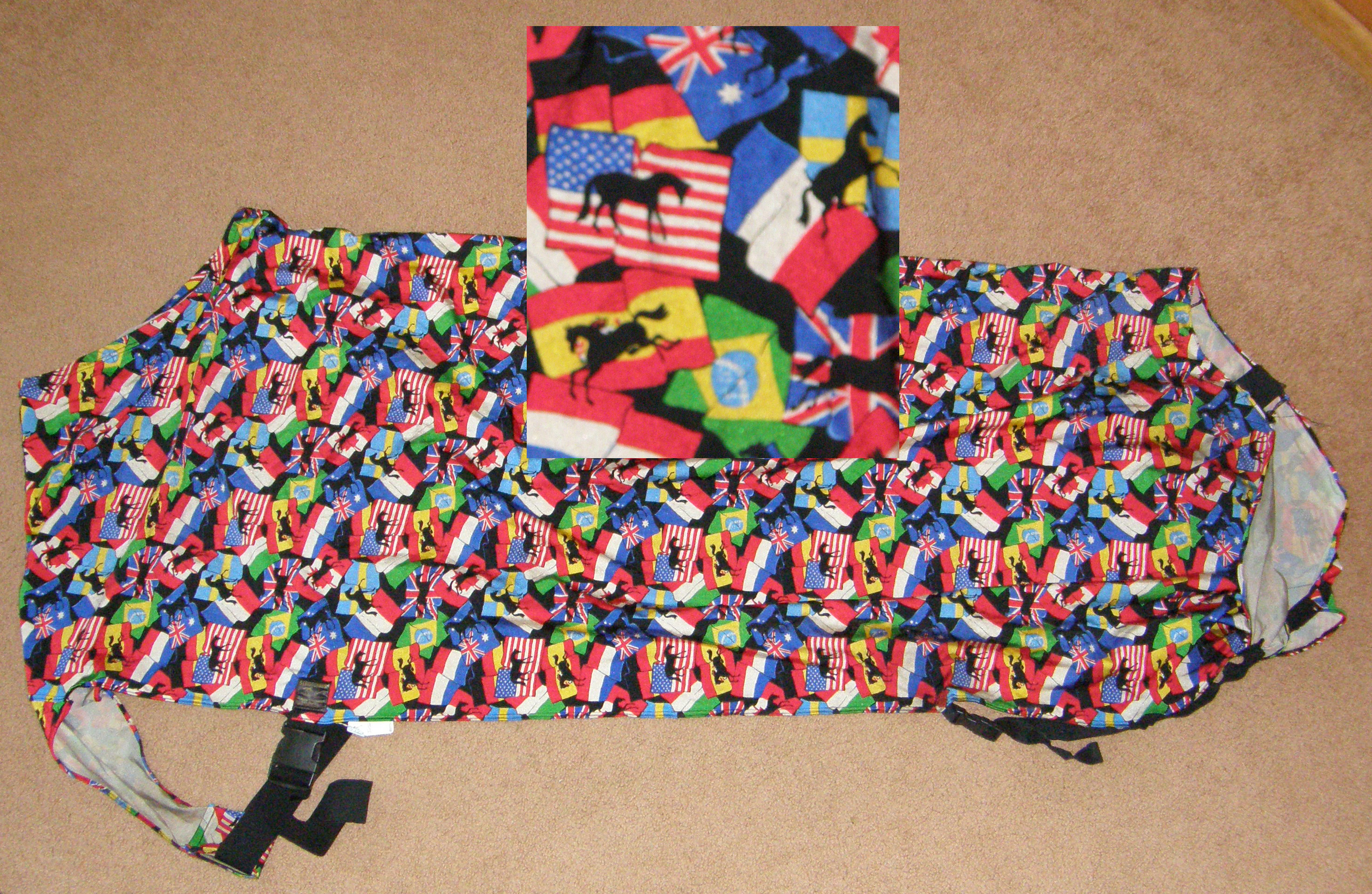 Intec Lycra Full Body Slinky Sheet Slinky Sheet Sleazy Sheet L Horse Horses & Flags Print