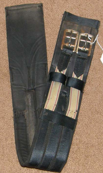 28” Double Elastic Ends Cotton Web Padded Dressage Girth Easy Care Synthetic English Girth Black
