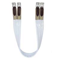 Walsh 48” White Patent Leather English Girth Shaped Leather English Girth Elastic Ends