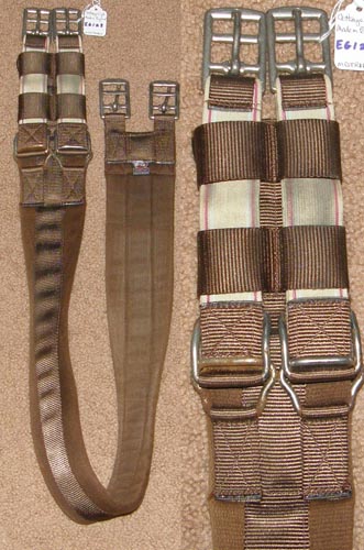 Cottage Craft 47” Synthetic English Girth Shaped Girth Elastic Ends Brown