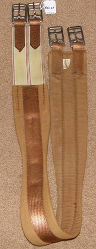 45” Synthetic English Girth Shaped Elastic End Girth Elastic Ends Lt Brown