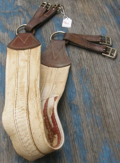 46" Humane Leather English Girth Equalizer Girth White