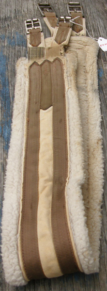 52" Fleece Lined English Girth Synthetic Equalizing English Girth Dual Elastic Ends Brown