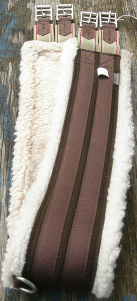Ovation 52" Fleece Lined Girth Equalizing English Girth Dual Elastic Ends Brown