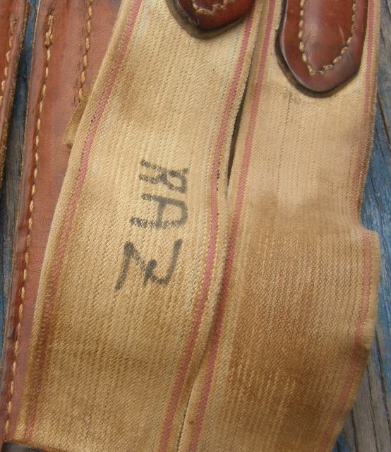 49" Split End English Girth Padded Shaped Leather English Girth Elastic Ends Brown