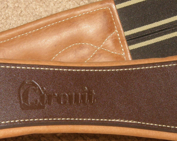 Dover Circuit 52" Padded Shaped Leather Girth Equalizing English Girth Dual Elastic Ends Brown/Cognac