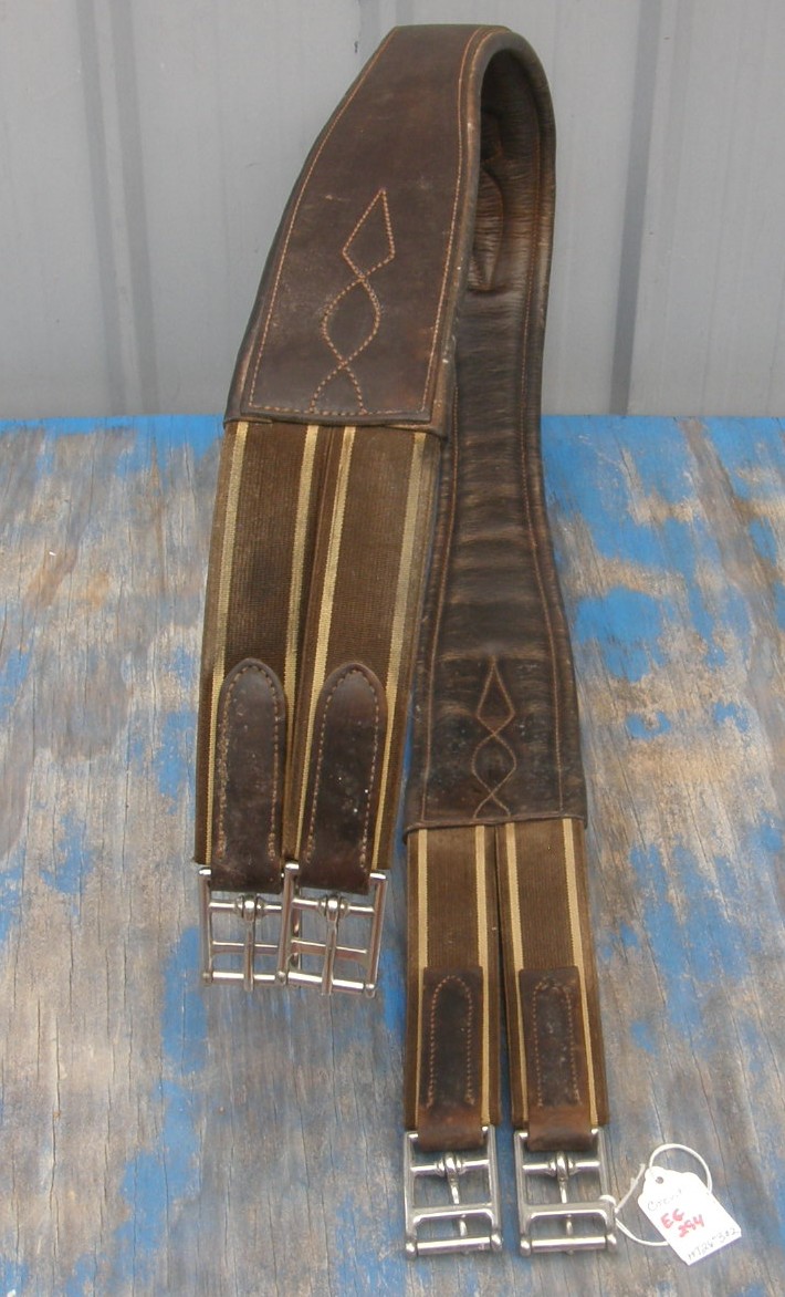 Dover Circuit 54" Padded Shaped Leather Girth Equalizing English Girth Dual Elastic Ends Brown