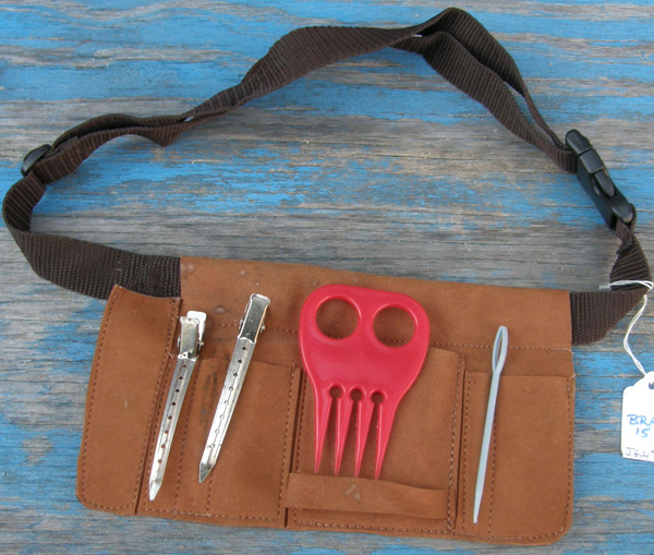 Mane & Tail Braiding Kit with Leather Pouch Braid Comb Clips Pull Through Needle