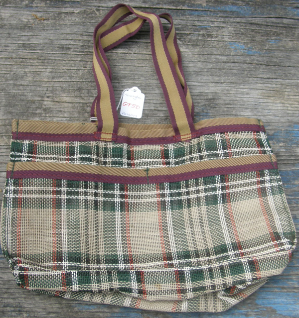 Kensington Show Tote Mesh Grooming Tote Bag Hunter Green/Burgundy/Tan Plaid