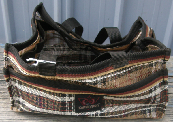 Kensington Show Tote Mesh Grooming Tote Bag Deluxe Black/Tan Plaid