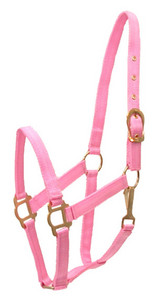 Gatsby Classic Nylon Halter with Throat Snap Horse Halter Pink