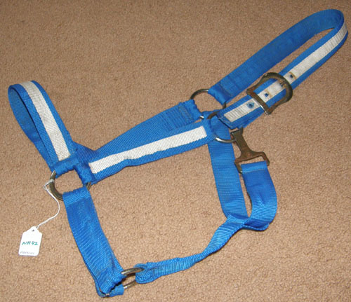 Draft Horse Halter L Draft Nylon Halter with Throat Snap Blue/White