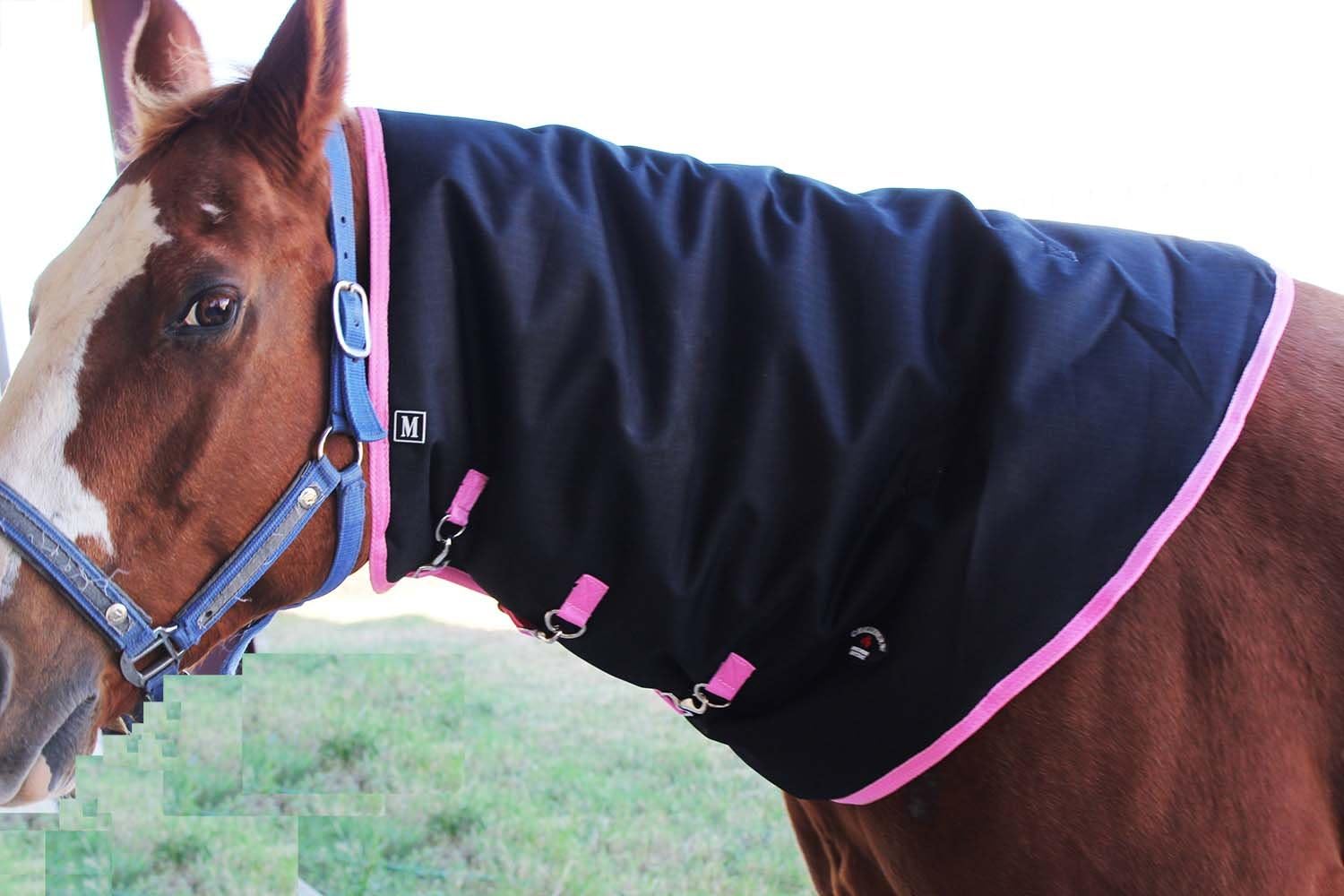 Challenger 1200 Denier Waterproof Breathable Winter Blanket Neck Cover Removable Neck Cover Black/Pink M Horse