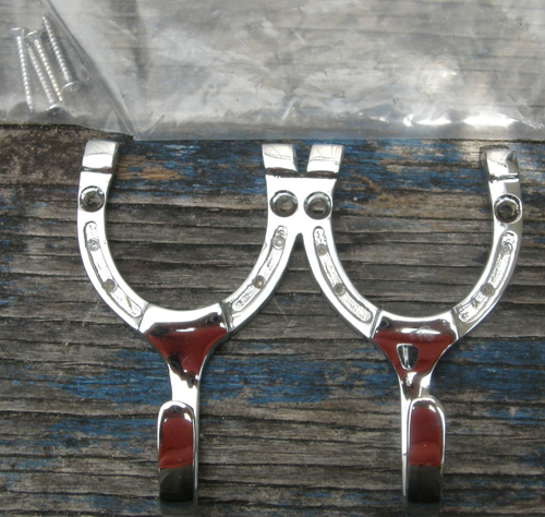 Metal Double Horseshoe Bridle Hook Horse Shoe Tack Hook Wall Mount Coat Hook