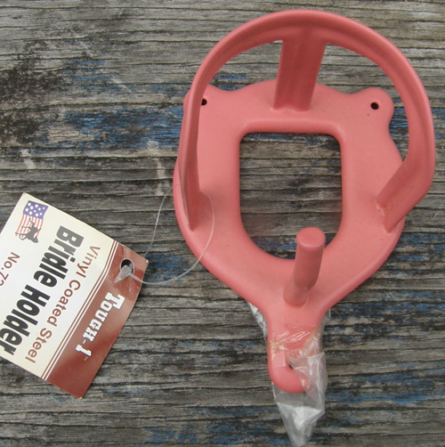 Tough 1 Vinyl Coated Steel Bridle Holder Metal Bridle Hook Tack Hook Salmon Pink