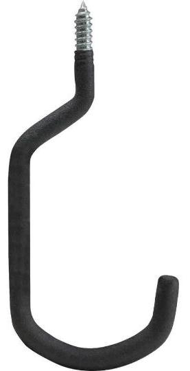 Vinyl Coated Heavy Duty Screw In Storage Hook Bike Hook Ladder Hook Utility Hook Black
