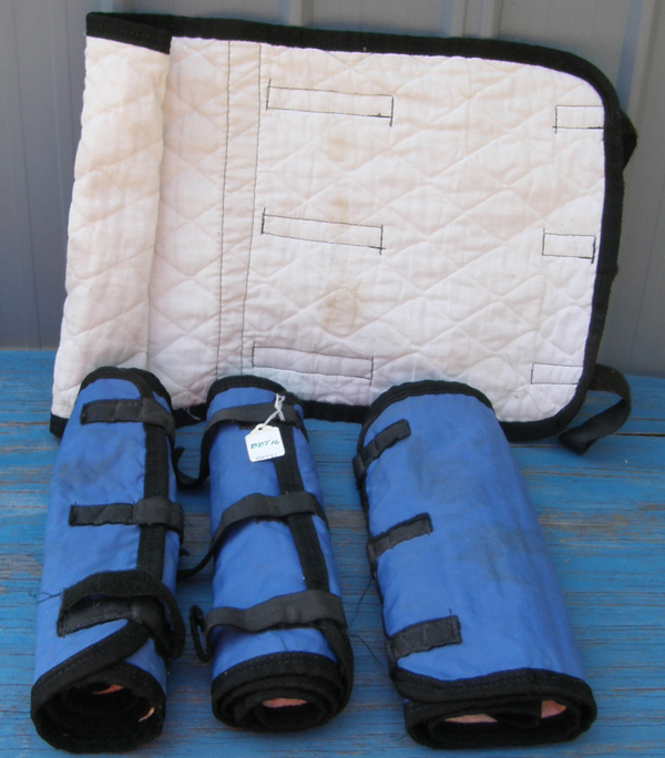 Quilted Ice Wraps No Bow Wraps Leg Quilts Quilted Lined Nylon Shipping Boots Ice Leg Wraps Cushioned Leg Wraps Horse Blue/Black