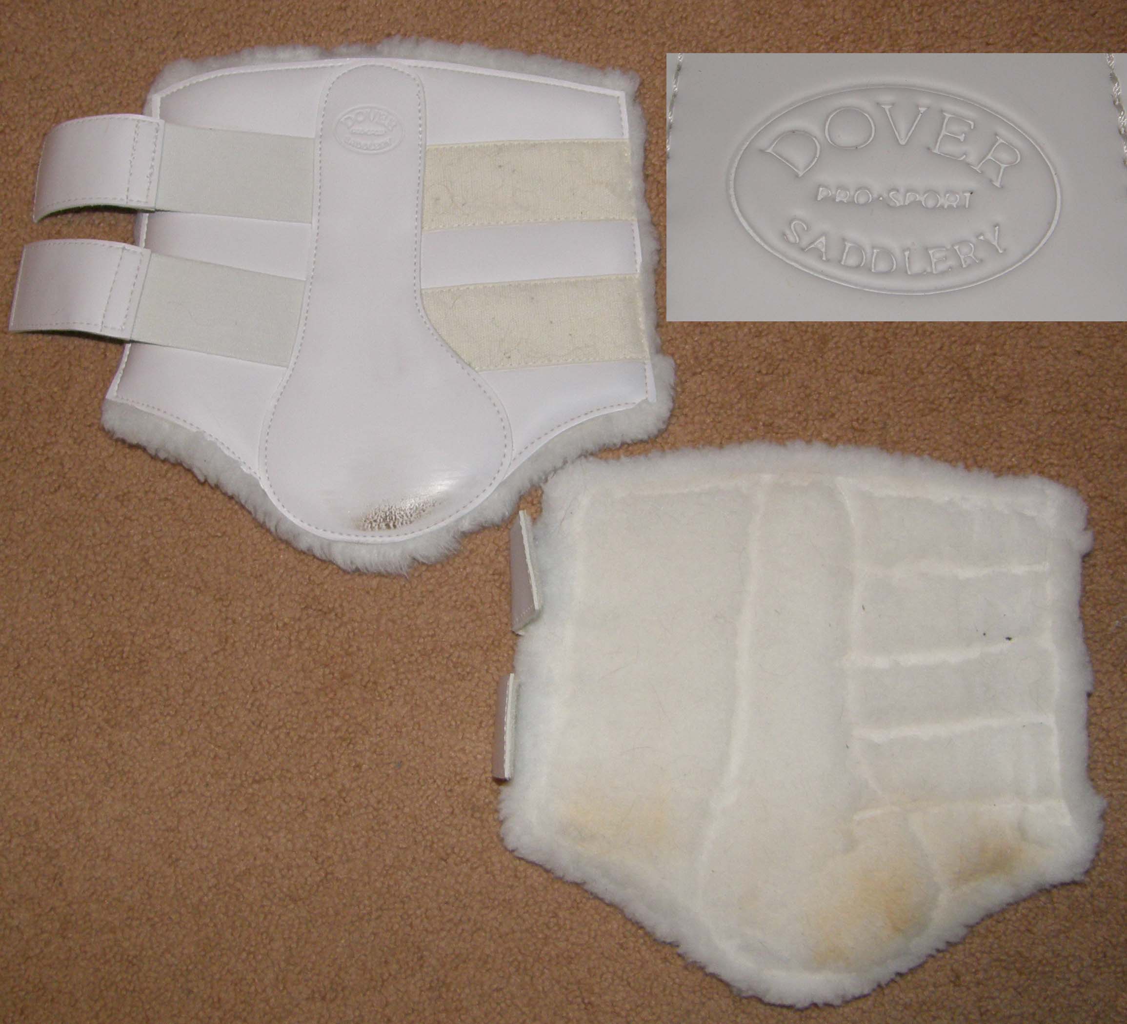 Dover Pro Sport Horse Boots Fleece Lined Tendon Boots Dressage Boots Leg Protection XL Horse White