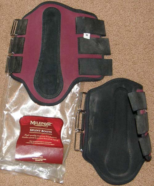 Milepost Neoprene Tendon Boots Splint Boots Burgundy M Horse Burgundy/Black
