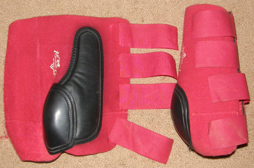 Professional's Choice Quick Wrap Skid Boots Neoprene Splint Boots Tendon Boots Leg Protection Horse Red