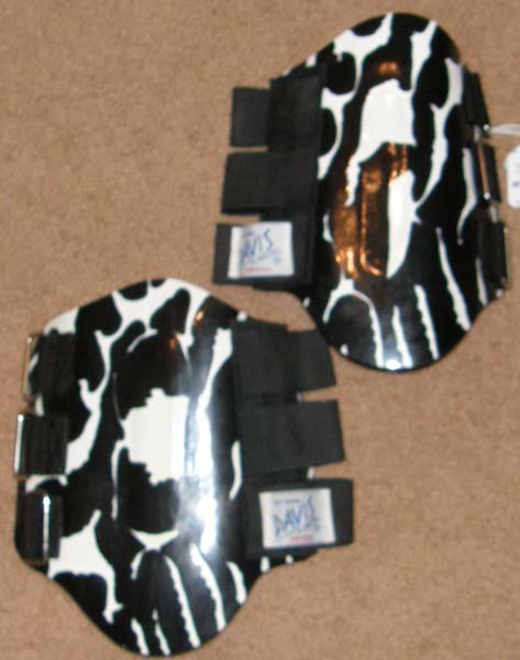 Davis Pro-Fit Zebra Print Splint Boots Black White Cow Print Tendon Boots Leg Protection S Horse