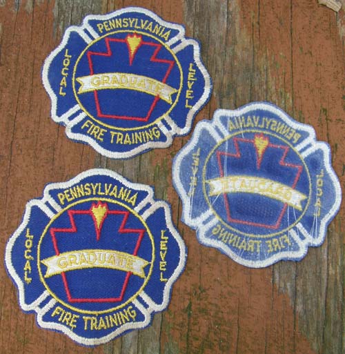 Vintage Pennsylvania Local Level Fire Training Graduate PA Fire School Graduate Patch Sew On Shoulder Patch