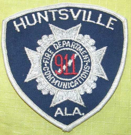 Vintage Huntsville AL Fire Dept Communications 911 Patch Sew On Shoulder Patch