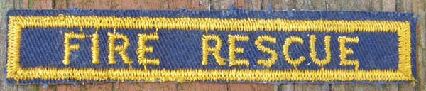 Vintage Fire Rescue Straight Bar Patch Fire Dept Patch Sew On Shoulder Patch