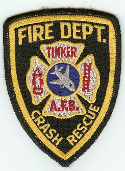 Vintage Tinker AFB OK Crash Rescue Fire Dept Patch Sew On Shoulder Patch