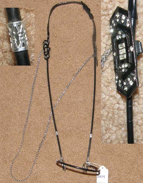 Arabian Cable Halter Arabian Show Halter Arab Halter Black Cable Thread Halter Chain Throatlatch Rhinestone Conchos