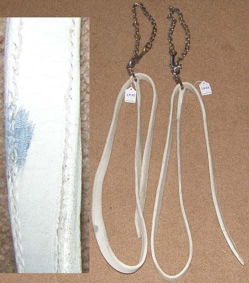 White Leather Lead with Chain Draft Horse Show Lead with Chain