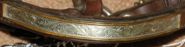 Vintage Circle Y Western Show Halter Stock Halter Silver Show Halter Leather Halter Engraved Alpaca Mexico Silver Trim Brown Weanling