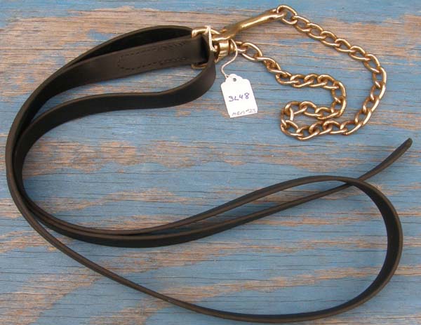 Biothane Lead with Chain Bio Show Lead Shank with 24” Chain Black