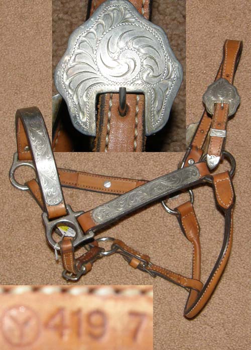 Circle Y Western Show Halter Stock Halter Mexico Silver Show Halter Chestnut Lt Oil Yearling/S Horse