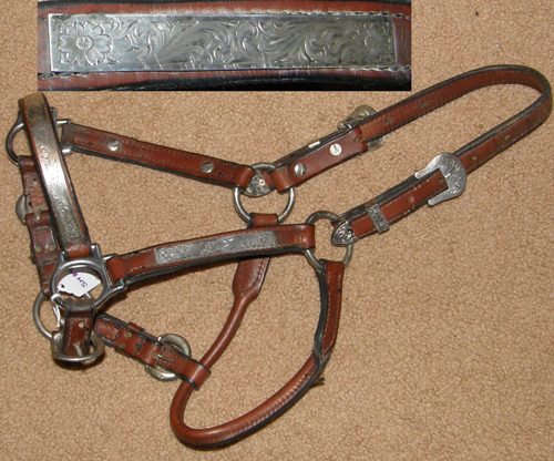 Tory? Circle Y? Western Stock Show Halter Silver Show Halter Brown Yearling/Cob/S Horse
