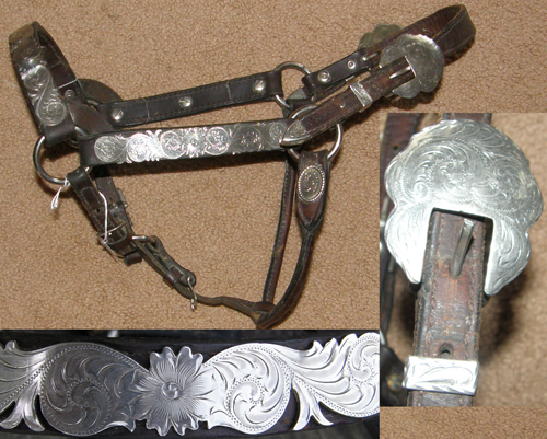 Vintage? Circle Y Western Stock Show Halter Silver Show Halter Brown Yearling/Cob/S Horse