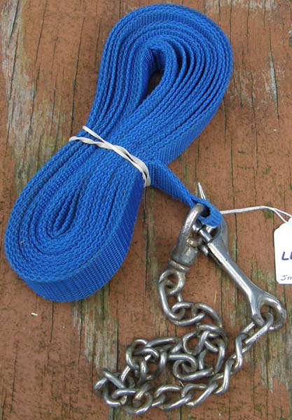 Nylon Lunge Line with Chain Longe Line Blue
