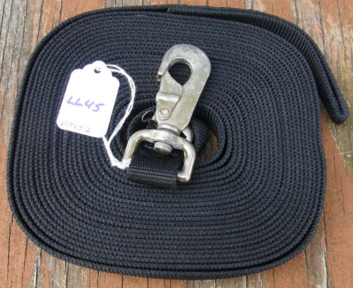 Nylon Lunge Line with Swivel Snap 30' Black Longe Line