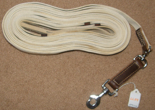 Cotton Web Lunge Line with Swivel Natural 27'