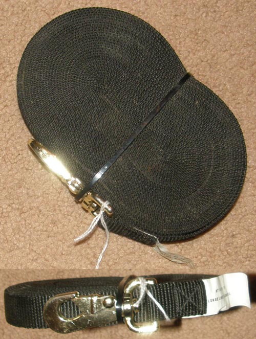 Nylon Lunge Line with Swivel Snap 30' Black Longe Line