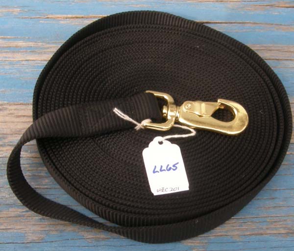 29' Nylon Lunge Line with Snap Longe Line Black