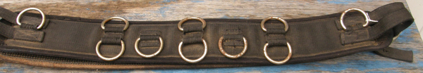 Lunging Surcingle 10 Ring Longeing Surcingle Synthetic Training Surcingle Black